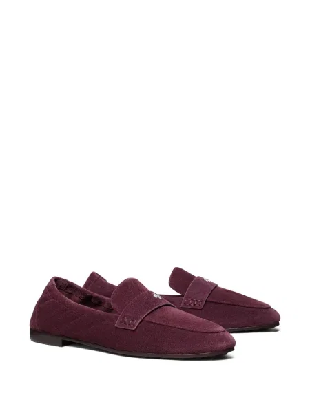 Pantofi loafer Tory Burch din piele de căprioară roșu