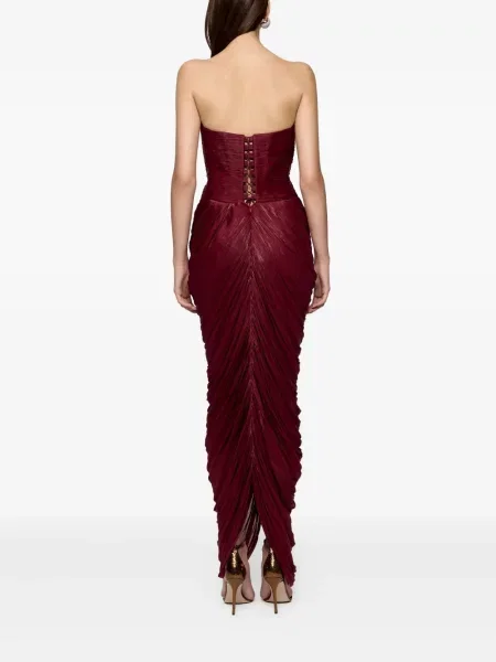 Rochie Ana Radu plisată de costum roșu