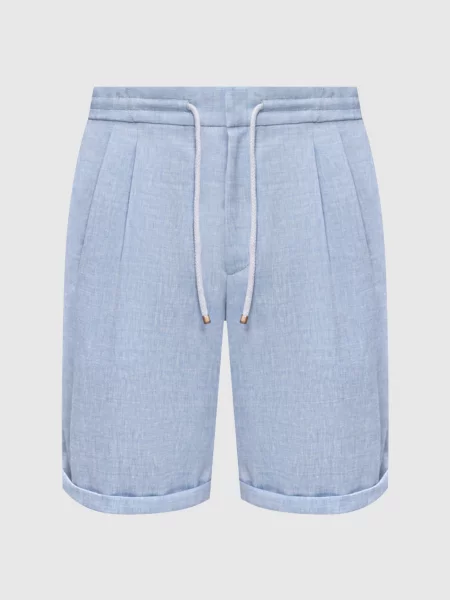 Бермуди з вовни та льону Brunello Cucinelli блакитні