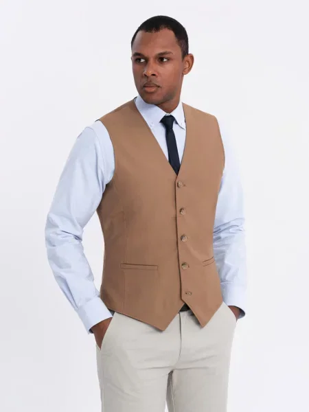 Ombre Vestă caramel maro