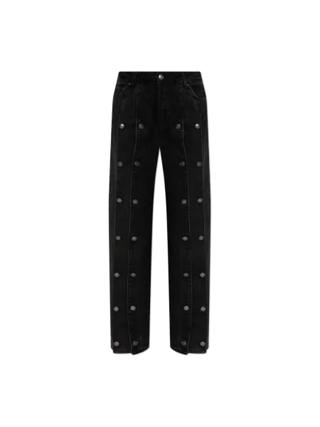 Rotate Jeansy Wide Leg schwarz czarne