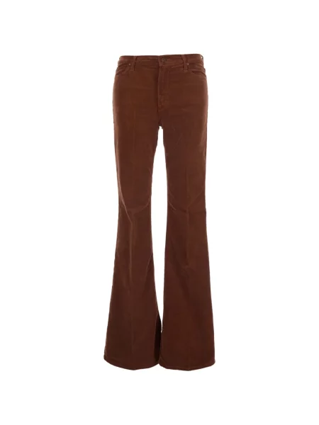 Pantaloni Mother de catifea cord evazate maro
