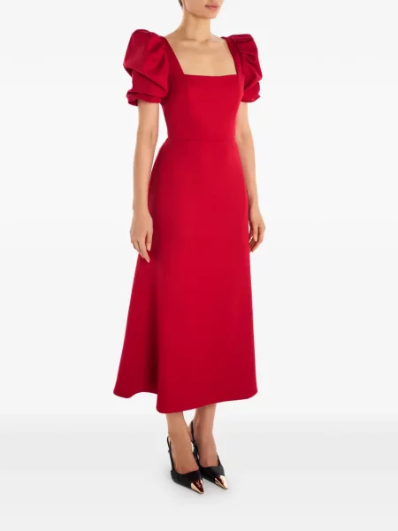 Rochie midi Post Meridiem până la genunchi de costum roșu
