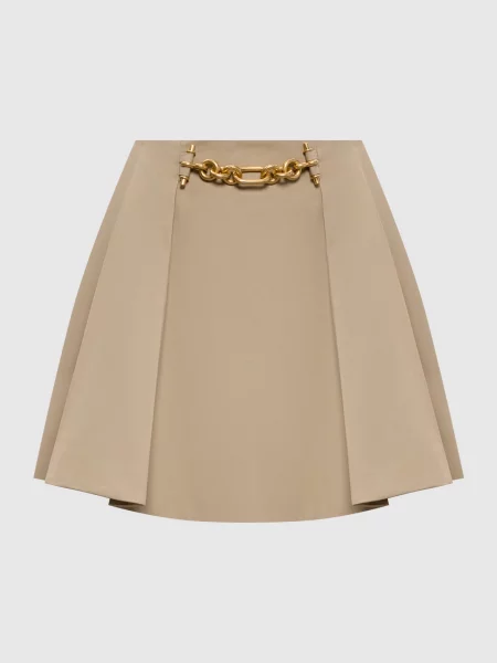 Спідниця міні з ланцюгом Balmain бежева
