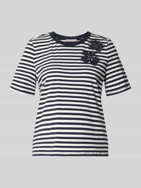 T-shirt z Mieszanka bawełny Christian Berg Woman Selection granatowa