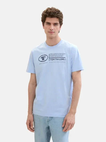 TOM TAILOR Tricou bleumarin / deschis albastru