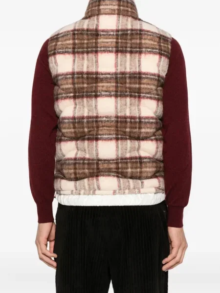 Кариран елек Moncler кафяво