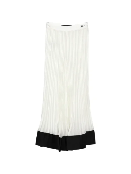 Pantaloni Karl Lagerfeld plisate alb