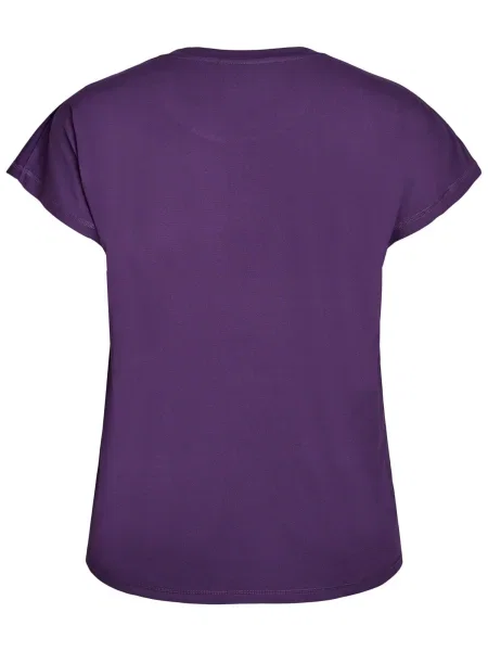 Zizzi Tricou BASIC lila / murdar alb