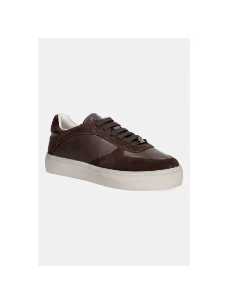 Sneakersy Furla sznurowane skórzane brązowe