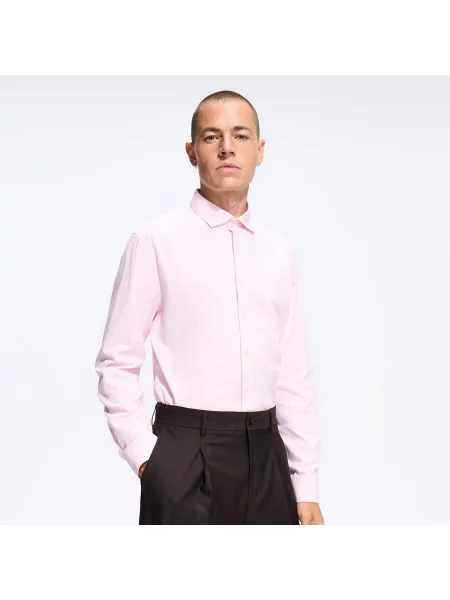 Reserved Slim szabású ing egyiptomi pamutból pasztellpink