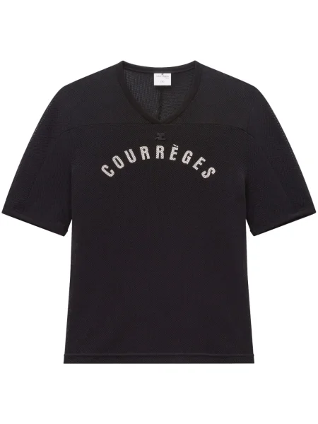 Tricou Courreges cu imagine plasă negru