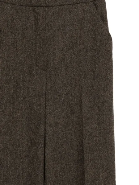 Pantaloni Yves Salomon de flanelă maro