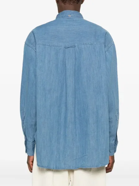 Cămașă Studio Nicholson din țesătură twill albastru