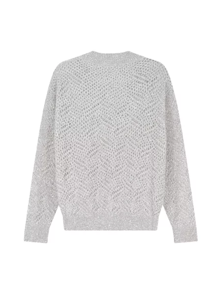 Sweter Brunello Cucinelli z nadrukiem szary