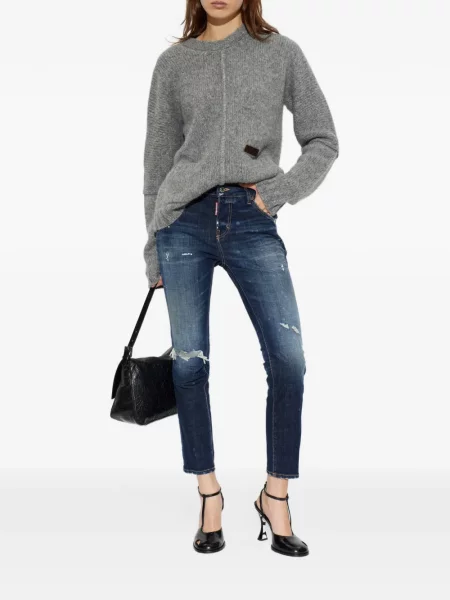 Pulover Dsquared2 cu autograf gri