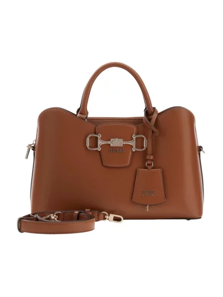Guess torebka tote z imitacji skóry JANIE brązowa