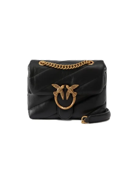 Pinko crossbody kabelka dámska kožená čierna