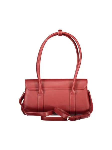 Lniana torebka Valentino Bags czerwona