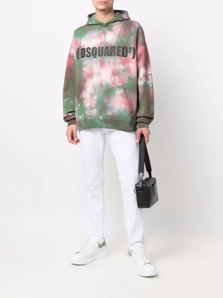 Raštuotas tie-dye kaklaraištis Dsquared2 žalia