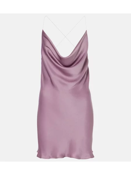 Saténové oblekové šaty Y/project na ramínka fialové