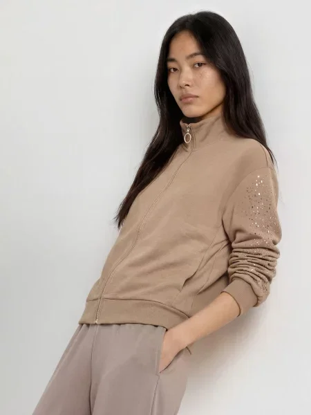 Emporio Armani Mikina S Ozdobnými Kamínky béžová