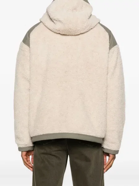 Geacă Canada Goose din fleece cu glugă bej