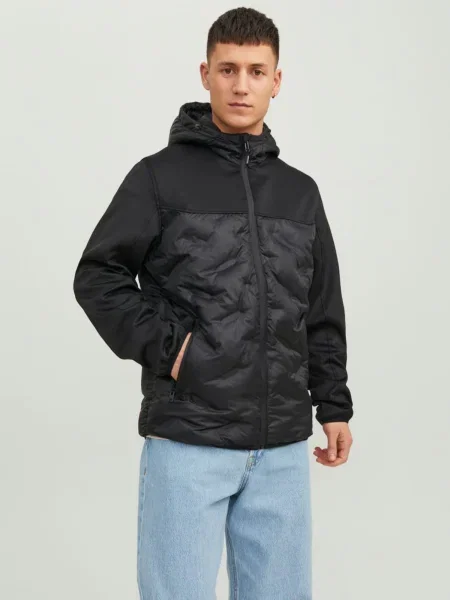 JACK & JONES Geacă de primăvară-toamnă negru