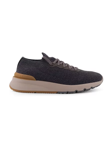 Sneakersy Brunello Cucinelli z logo szare