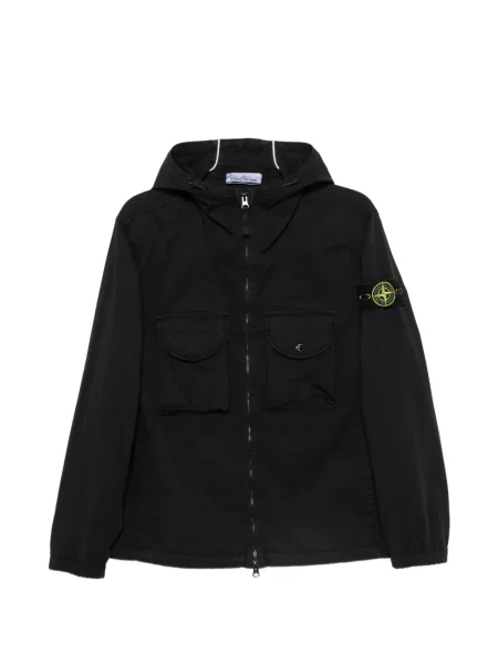 Geacă Stone Island cu glugă cu strasuri negru