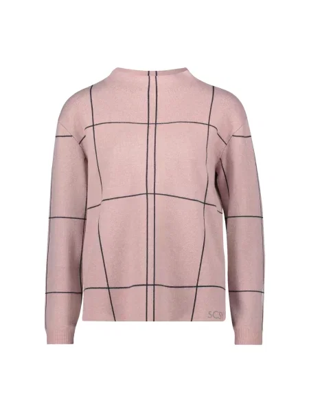 Sweter Betty Barclay w kratkę różowy