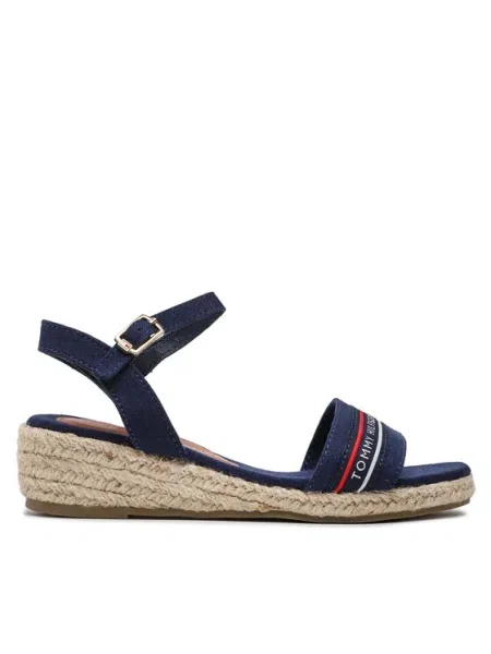 Tommy Hilfiger Еспадрили Rope Wedge Sandal M Тъмносин