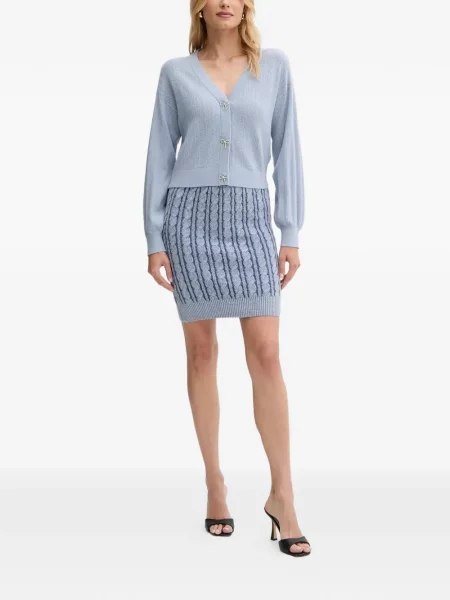 Fusta mini Guess tricotate albastru