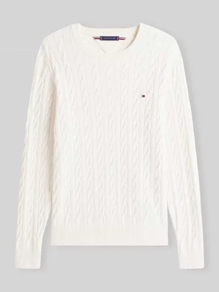 Tommy Hilfiger sweter beżowy lekki biały