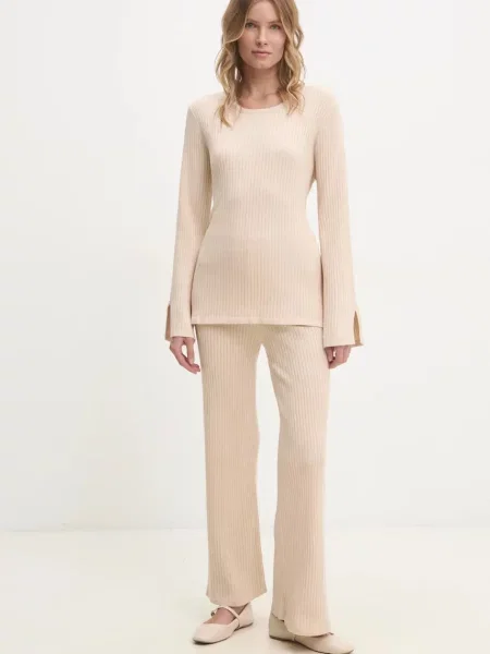 Answear Lab sweter i spodnie beżowy