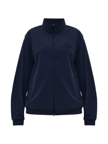 Hanorac cu fermoar Ea7 Emporio Armani cu autograf albastru