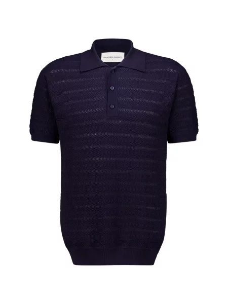 Tricou polo Frescobol Carioca tricotate albastru