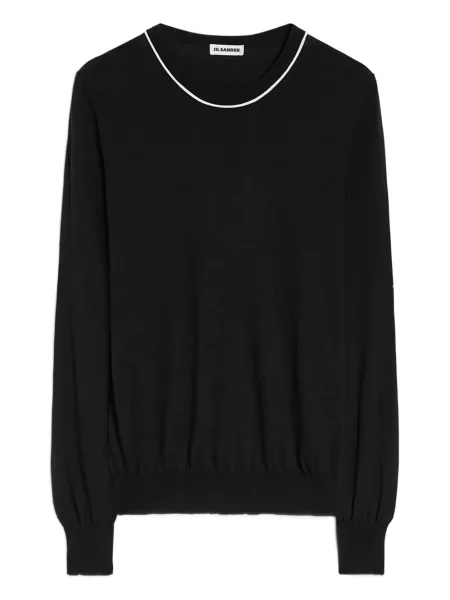 Pulover Jil Sander cu decolteu rotund negru