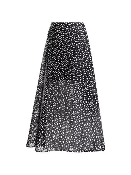 Fustă midi Gemy Maalouf cu buline negru
