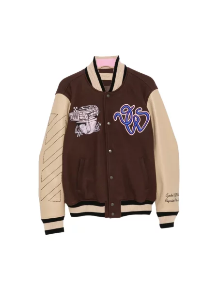 Kurtka bomber Off-white wełniany biały