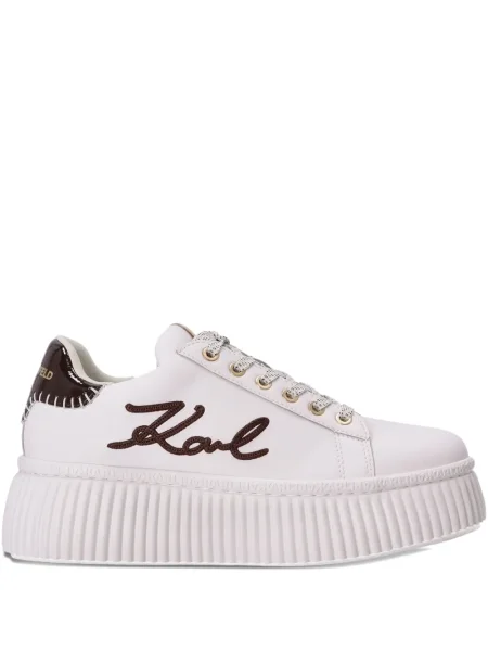 Sneakerși Karl Lagerfeld cu platformă alb