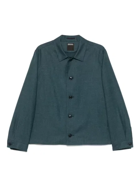 Geacă Zegna din țesătură twill albastru