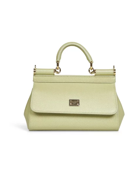Mała torebka skórzana Dolce And Gabbana zielona