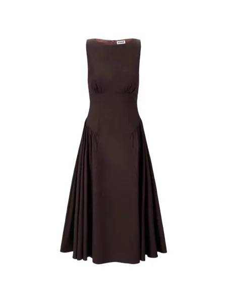 Rochie midi Staud fără mâneci maro