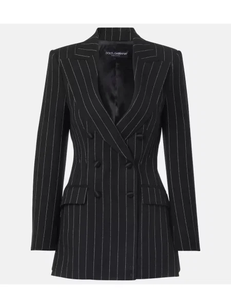 Sacou Dolce&gabbana de lână cu dungi negru