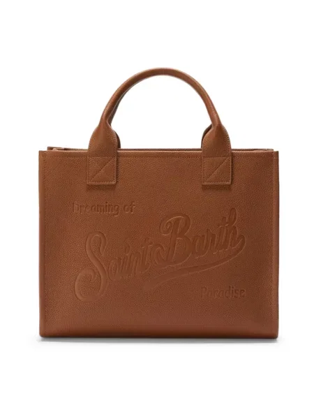 Shopperka Mc2 Saint Barth skórzana brązowa