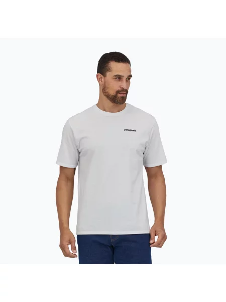 Trekingové tričko Patagonia Logo Responsibili-Tee white bílé