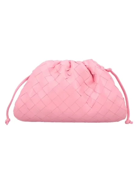 Kopertówka Bottega Veneta skórzana różowa
