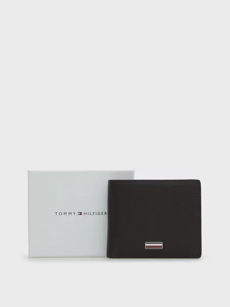 Шкіряний гаманець Tommy Hilfiger коричневий