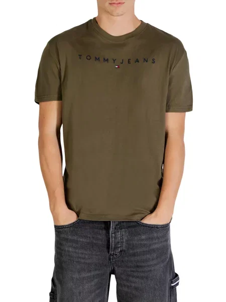 Tommy Jeans Majica mornarska / oliva črna